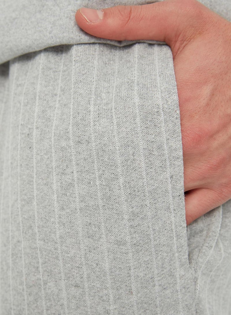 trendyol Grey Printed Regular Fit Knitted Pajama Set - Image 3