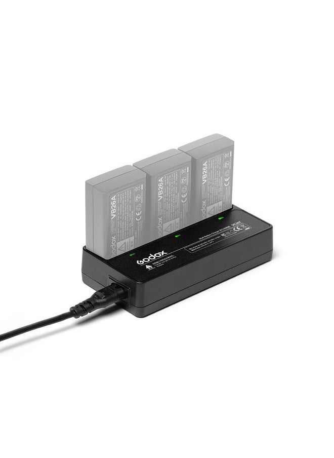 Godox - VC26T 3-slot Battery Charger for V1/ V860III Series Flash Speedlite Batteries VB26A/VB26B/VB30 - Image 1