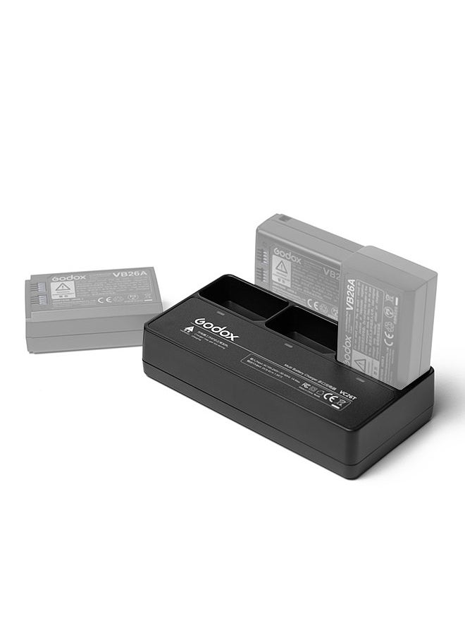 Godox - VC26T 3-slot Battery Charger for V1/ V860III Series Flash Speedlite Batteries VB26A/VB26B/VB30 - Image 1