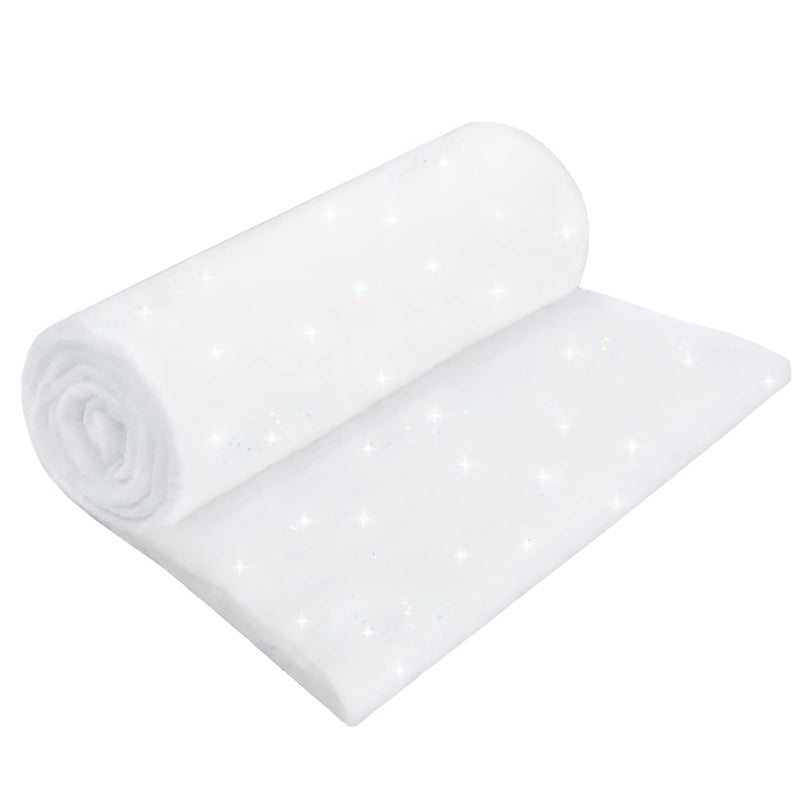Pextian Pextian Fake Snow Blanket Glittered Snow for Christmas Village Artificial Snow Cover Blanket Christmas Snow Sheets for Decorating 13 x 98Ft - Image 1