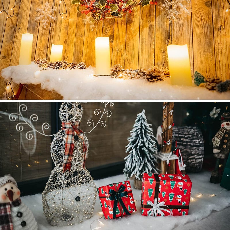 Pextian Pextian Fake Snow Blanket Glittered Snow for Christmas Village Artificial Snow Cover Blanket Christmas Snow Sheets for Decorating 13 x 98Ft - Image 5