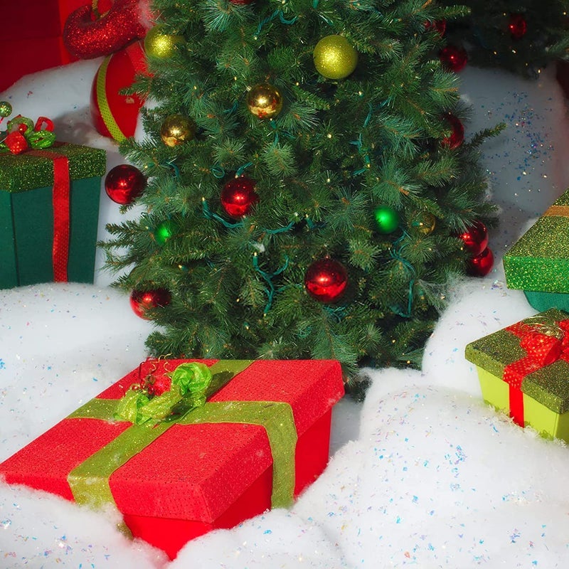 Pextian Pextian Fake Snow Blanket Glittered Snow for Christmas Village Artificial Snow Cover Blanket Christmas Snow Sheets for Decorating 13 x 98Ft - Image 4
