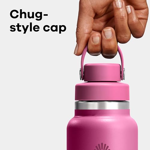 Hydro Flask زجاجة ماء هايدرو فلاسک - فولاذ مقاوم للصدأ معزول - غطاء فليكس تشوق واسع الفم، غير قابل للتسرب، محكم في 24 أونصة باللون الأسود - Image 4