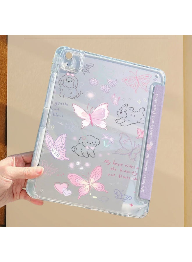 غطاء حماية Ins erfly Paradise Y Fold Ipadair6/5 الجيل 10/9/8 11 بوصة لجهاز iPad اللوحي - اللون: أبيض - الموديل المطبق: Ipad الجيل الخامس/ipad الجيل السادس 【 9.7 بوصة 】 - Image 4