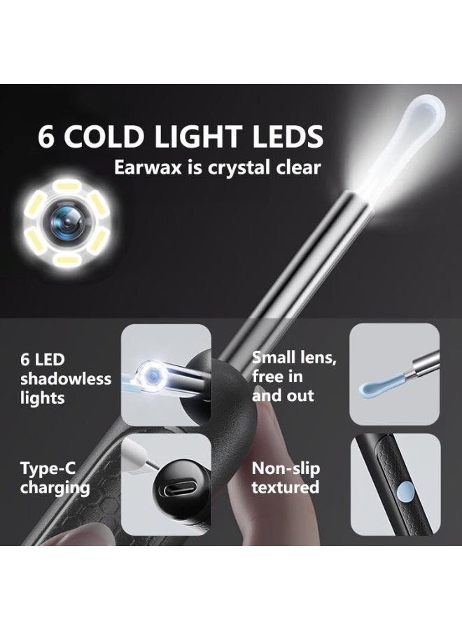Ear Wax Removal - 2000w HD camera with Camera Earwax Remover Tool with 9 Pcs Ear Set - Earwax Removal Kit with Light -With 6 soft silicone ear spoons - Ear Cleaner for iOS & Android - Image 3