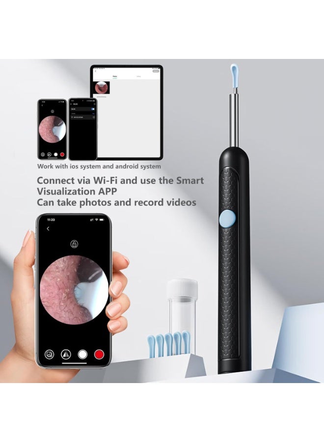 Ear Wax Removal - 2000w HD camera with Camera Earwax Remover Tool with 9 Pcs Ear Set - Earwax Removal Kit with Light -With 6 soft silicone ear spoons - Ear Cleaner for iOS & Android - Image 2