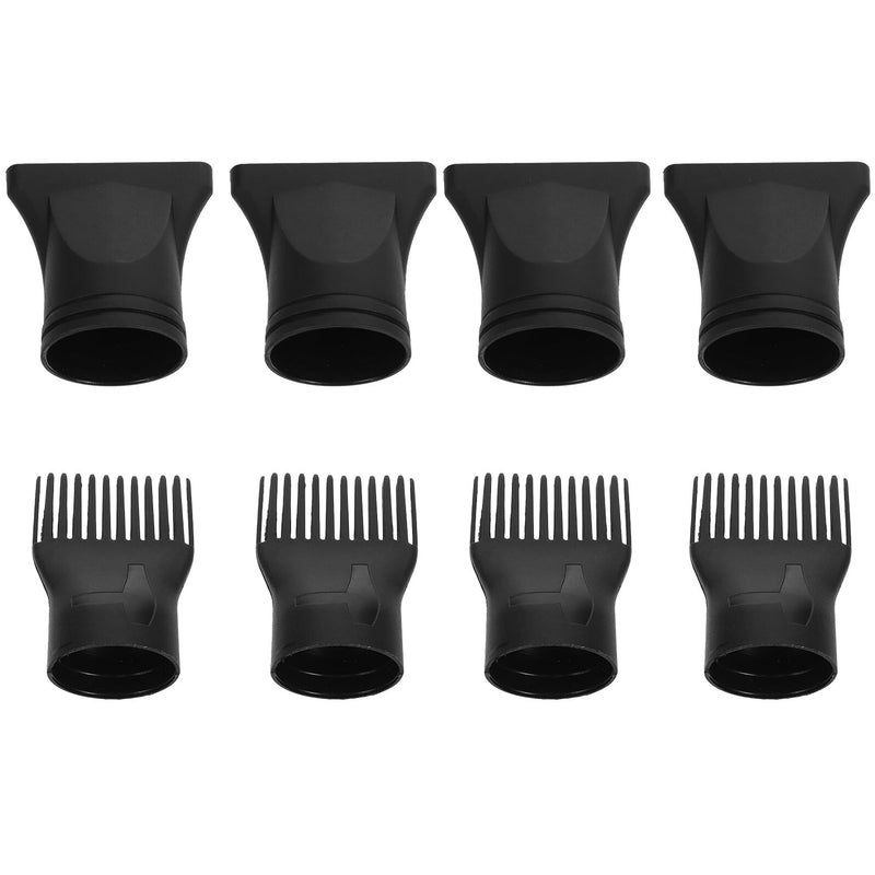 8pcs Universal Hair Dryer Nozzle and Comb Attachments Set Plastic Concentrator Tips - Image 2