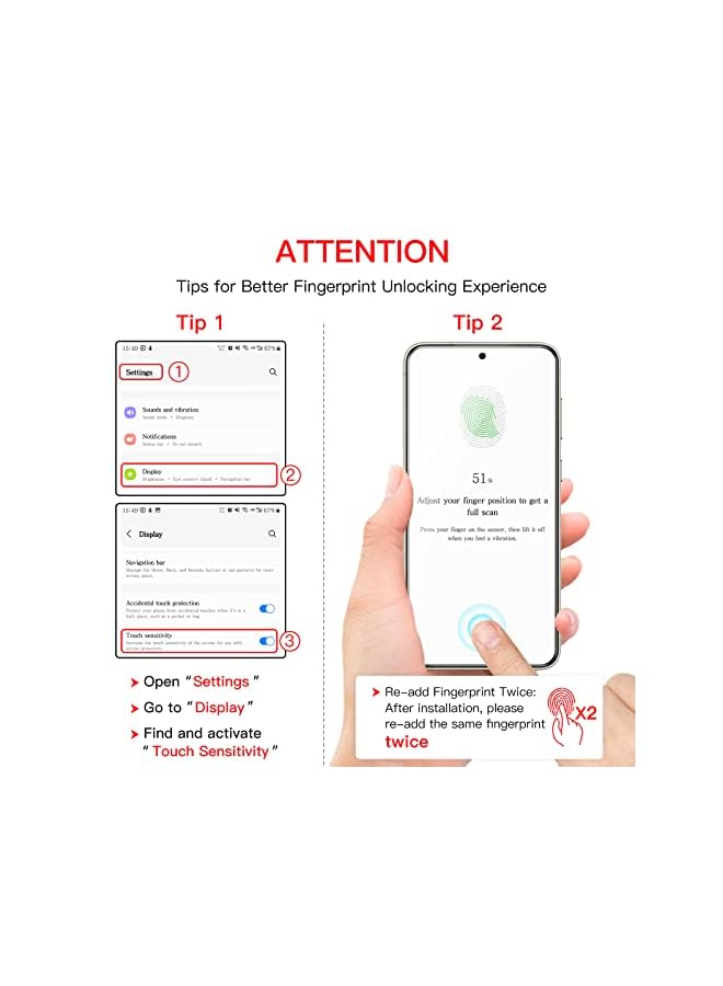 Jetech Screen Protector For Samsung Galaxy S23 5G 6.1-Inch With Camera Lens Protector, Tempered Glass Film, Fingerprint Id Compatible, Hd Clear, 2-Pack Each - Image 3