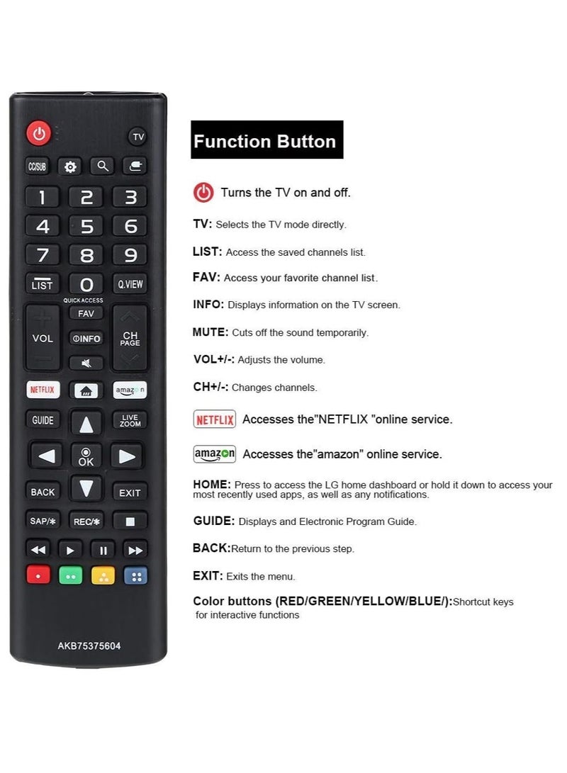 ELTRAZONE Remote Control AKB75375604 Compatible for LG AKB75375604 for LG Smart TV 43UK6300PUE 49UK6300PUE 55UK6300PUE 65UK6300PUE 75UK6570PUB 75SK8070PUA 55SK9000PUA A86K6570PUB with battery - Image 4