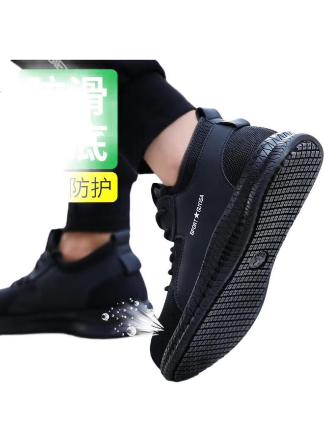JUNBU Safety Shoes For Men With Steel Toe Cap, Anti-Smashing, Anti-Puncture, Non-Slip, Sra Wear-Resistant, Safety Work Site Functional Shoes 2052 Size 41 - Image 3