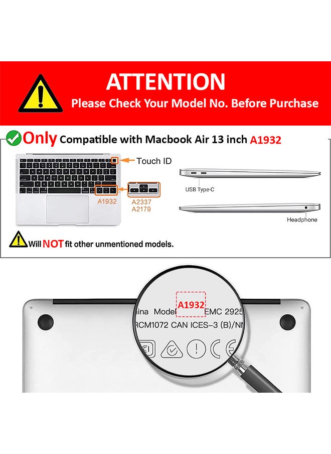 CATANES MacBook Air 13 Inch Case (2020-2019-2018 Release) Model A1932 Plastic Hard Shell Case Clear  - Image 2