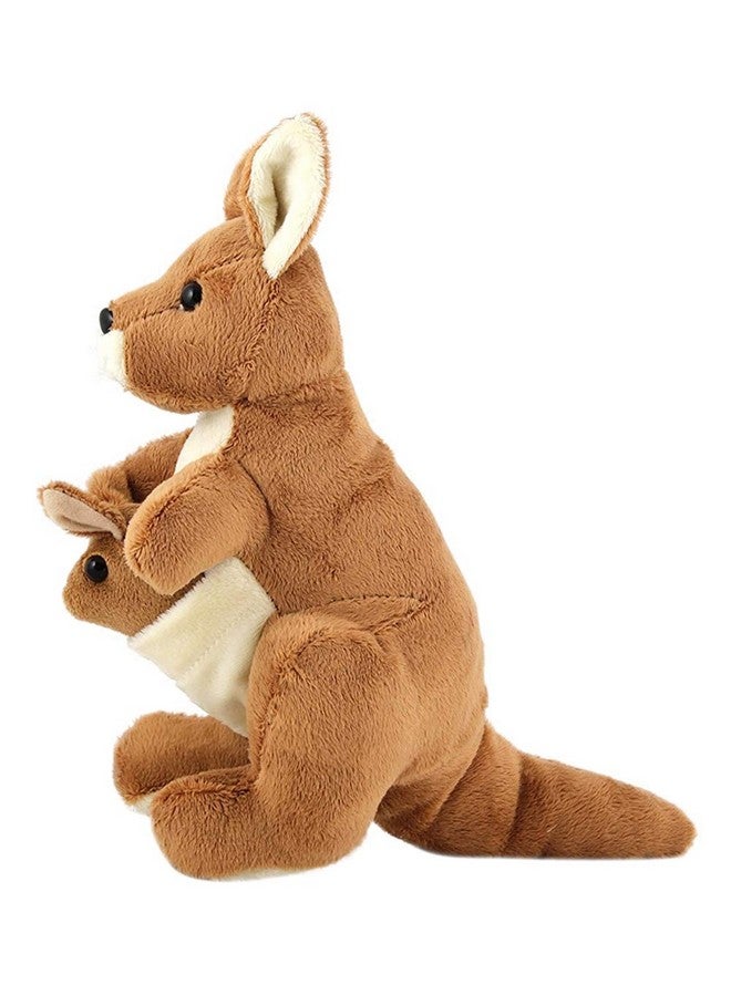 تيكلز لعبة الكنغر الأم والطفل المحشوة الناعمة لعيد ميلاد الأطفال (الحجم: 40 سم اللون: بني فاتح) - Image 3