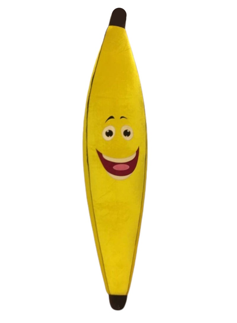 XiuWoo Giant Banana Pillow 180 cm – Soft Fiber-Filled Banana Plush with Funny Emoji Face, Inspired by Riyadh Boulevard Décor, Suitable for Kids’ Rooms, Gifts, Sitting, and Relaxation - Image 3