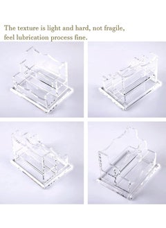 SYOSI Acrylic Business Card Holder for Desk Business, Business Card Stand Business Card Display Holder, Clear Plastic Business Card Holder Display Office, Holds 100 Cards (2 Tier, 2 Slots)  - Image 5