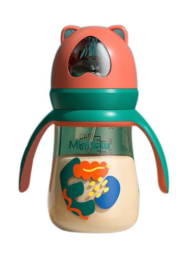 Minitutu Baby Feeding Bottle 240ml(8oz)  Withh Handle, Closer to Nature Baby Bottle, 9M+ - Image 1