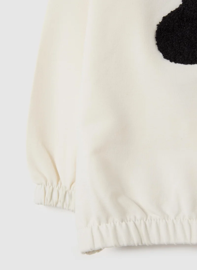 Ovs BABY GIRL SWEATSHIRT IN BEIGE STRETCH COTTON