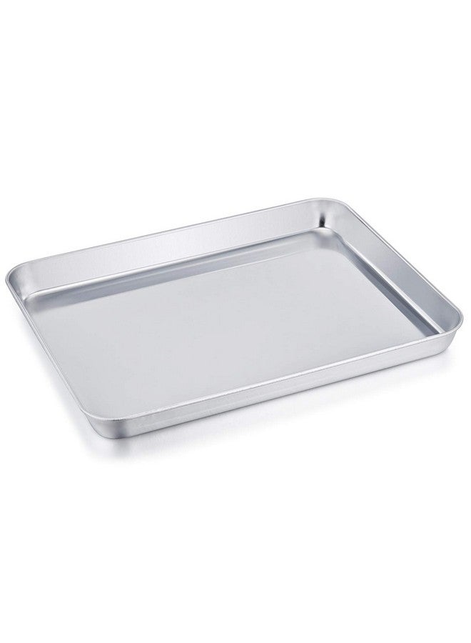 TeamFar Stainless Steel Compact Toaster Oven Pan Tray Ovenware Professional, 8''x10.5''x1'', Heavy Duty & Healthy, Deep Edge, Superior Mirror Finish, Dishwasher Safe - Image 1