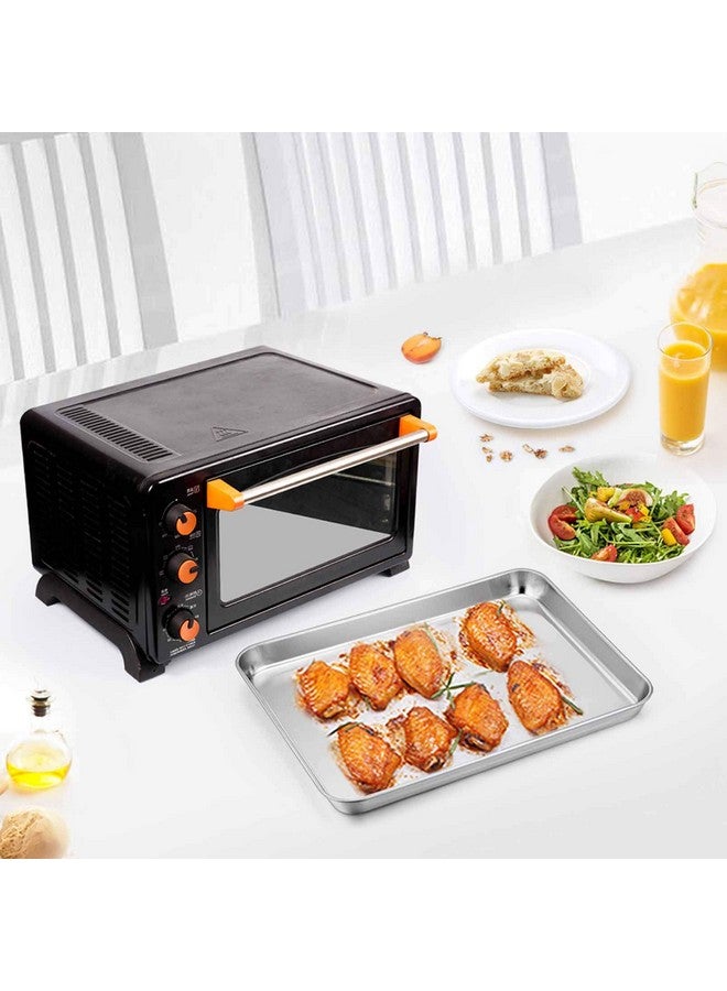TeamFar Stainless Steel Compact Toaster Oven Pan Tray Ovenware Professional, 8''x10.5''x1'', Heavy Duty & Healthy, Deep Edge, Superior Mirror Finish, Dishwasher Safe - Image 3