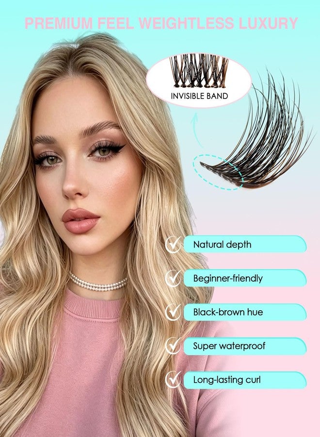 فافابيوتي مجموعة رموش VAVABEAUTY Veill Lash Clusters Kit، رموش كثيفة وناعمة، 8-16 مم - Image 2
