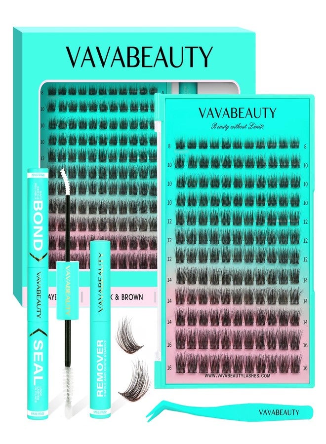 فافابيوتي مجموعة رموش VAVABEAUTY Veill Lash Clusters Kit، رموش كثيفة وناعمة، 8-16 مم - Image 1