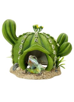 Kathson kathson Reptile Tank Decor Lizard Hide and Cave Plants Terrarium Decorations Resin Cactus Desert Aquarium Tank Habitat Accessories for Bearded Dragon Chameleon Leopard Gecko Snake Fish (Ball Cactus)  - Image 1