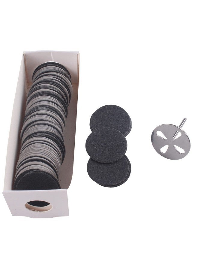 MZCMSL 100Pcs Sanding Paper Discs With Metal Nail Drill Bit,25Mm Pedicure Sanding Disc Bit For Manicure Pedicure,#240 Grit(Fine) - Image 1
