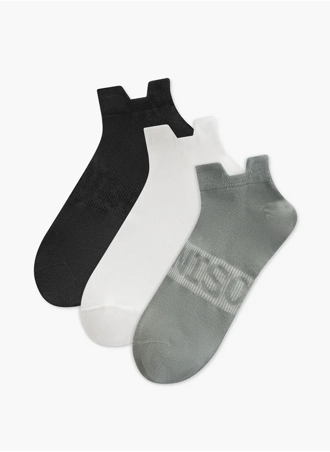 داش Textured Non Terry Ankle Length Socks - Set of 3