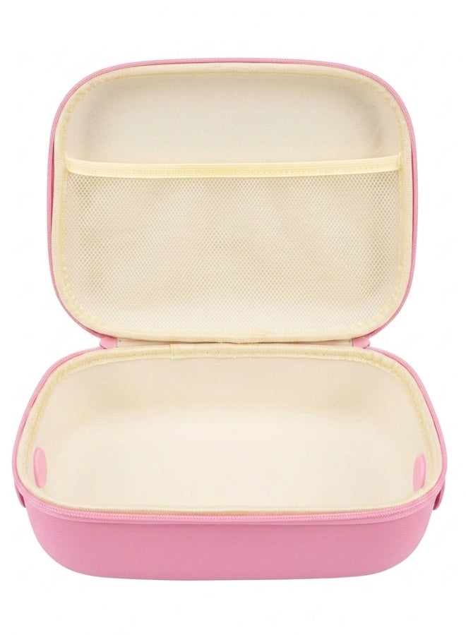 شنطة مكياج للسفر مقاومة للماء من EVA – منظم مستحضرات تجميل بسعة كبيرة بتصميم مزدوج الطبقات مع فتح 180 درجة، فواصل قابلة للإزالة ومكان مخصص للفرش، مقبض محمول قابل للدوران، سهلة التنظيف لتخزين المكياج والعناية بالبشرة والإكسسوارات - Image 3