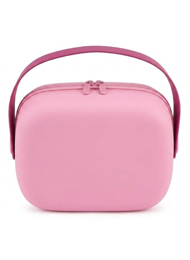 شنطة مكياج للسفر مقاومة للماء من EVA – منظم مستحضرات تجميل بسعة كبيرة بتصميم مزدوج الطبقات مع فتح 180 درجة، فواصل قابلة للإزالة ومكان مخصص للفرش، مقبض محمول قابل للدوران، سهلة التنظيف لتخزين المكياج والعناية بالبشرة والإكسسوارات - Image 2