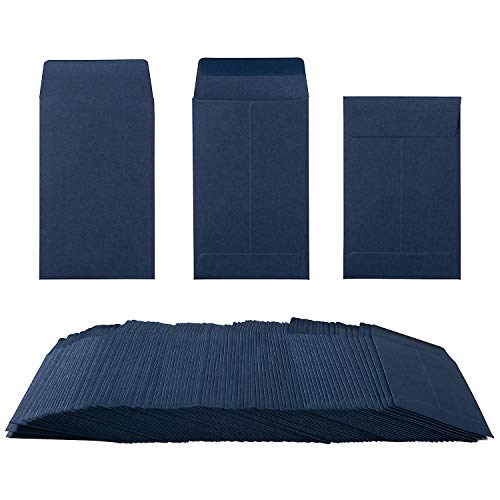 Homtable 100 Pack Small Coin Envelopes Self-Adhesive Kraft Paper Seed Envelopes Mini Parts Small Items Stamps Storage Packets Envelopes for Garden, Office or Wedding Gift (Navy Blue, 2.25×3.5 inch) - Image 1