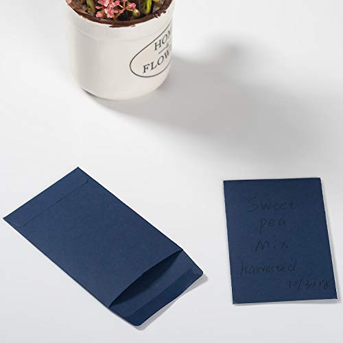Homtable 100 Pack Small Coin Envelopes Self-Adhesive Kraft Paper Seed Envelopes Mini Parts Small Items Stamps Storage Packets Envelopes for Garden, Office or Wedding Gift (Navy Blue, 2.25×3.5 inch) - Image 5
