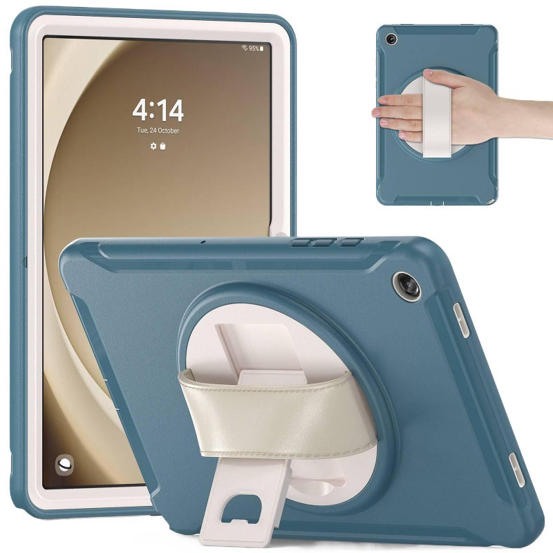 حافظة سامسونج تاب دوارة متوافقة مع Samsung Galaxy Tab A9 Plus باللون أخضر مع غطاء حماية ووظيفة حامل وحمل يومي للتابلت بوظيفة حامل باللون الأخضر Samsung Tab Rotating - Image 2