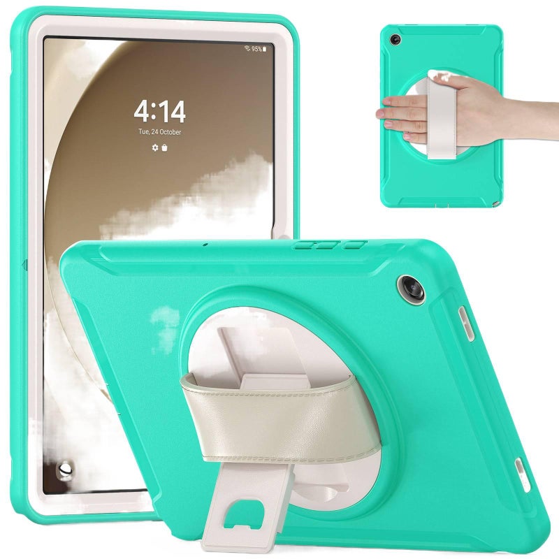 حافظة سامسونج تاب دوارة متوافقة مع Samsung Galaxy Tab A9 Plus باللون أخضر مع غطاء حماية ووظيفة حامل وحمل يومي للتابلت بوظيفة حامل باللون الأخضر Samsung Tab Rotating - Image 1
