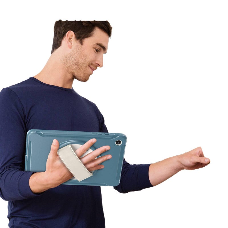 حافظة سامسونج تاب دوارة متوافقة مع Samsung Galaxy Tab A9 Plus باللون أخضر مع غطاء حماية ووظيفة حامل وحمل يومي للتابلت بوظيفة حامل باللون الأخضر Samsung Tab Rotating - Image 5