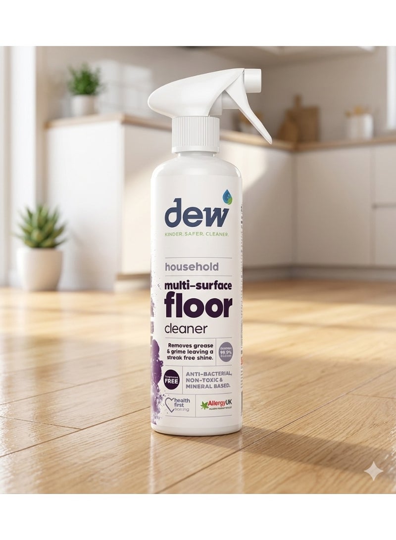 Dew Household Multi-Surface Floor Cleaner – 500ml | Non-Toxic, Mineral-Based & Anti-Bacterial | Fragrance-Free, Streak-Free Shine | Allergy UK Approved & Eco-Friendly - Image 1