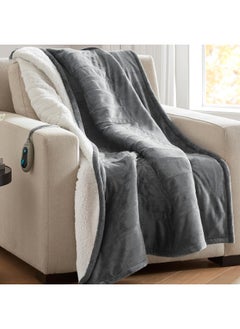 Beautyrest Beautyrest Heated Throw Blanket, Electric Throw, Soft, Warm, Reversible Plush - Sherpa, 3 Heat Settings, 2 hr Auto Shut Off, Machine Washable, 50 x 60 Grey  - Image 1