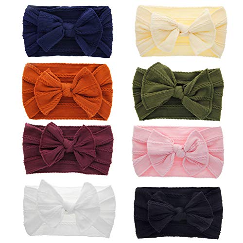 Toptim Baby Bow Headbands Turban Knotted, Girl's Hairbands for Newborn,Toddler and Childrens (8 Pack) - Image 5