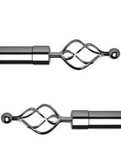 AL WADI FURNITURE Set of 2 Roman Pole Style Heavy Duty Luxury Extendable Curtain Rods, Metal Single Rods Finials Decorative End Window Treatment Rods Drapery Rods (SILVER, 200 – 400 cm)  - Image 5