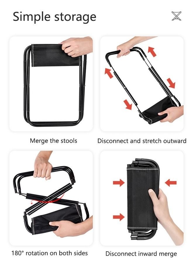 Bukela Portable Foldable Outdoor Camping Chair Black 26*26*25cm - Image 5