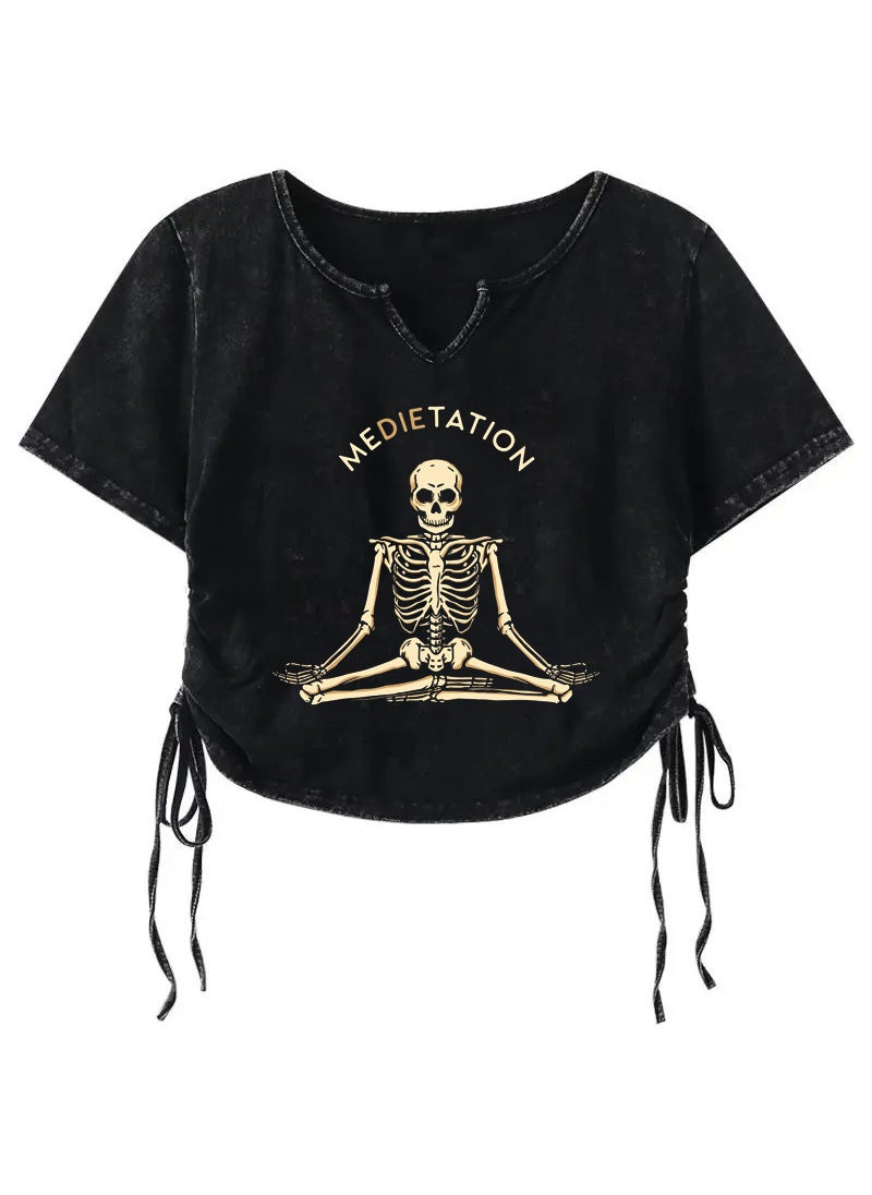 Generic - Summer Vintage Print Short Womens Tee 8 Vintage Cotton - Image 1