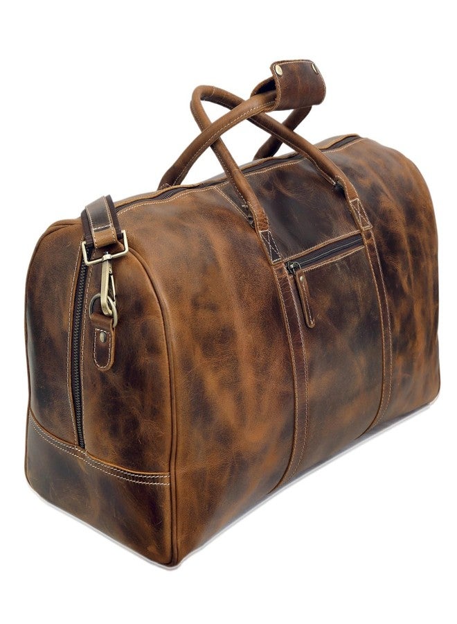 كويرو حقائب سفر جلدية للرجال والنساء، مصنوعة من الجلد الطبيعي بالكامل، مناسبة لرحلات نهاية الأسبوع، حقائب رياضية. - Image 1