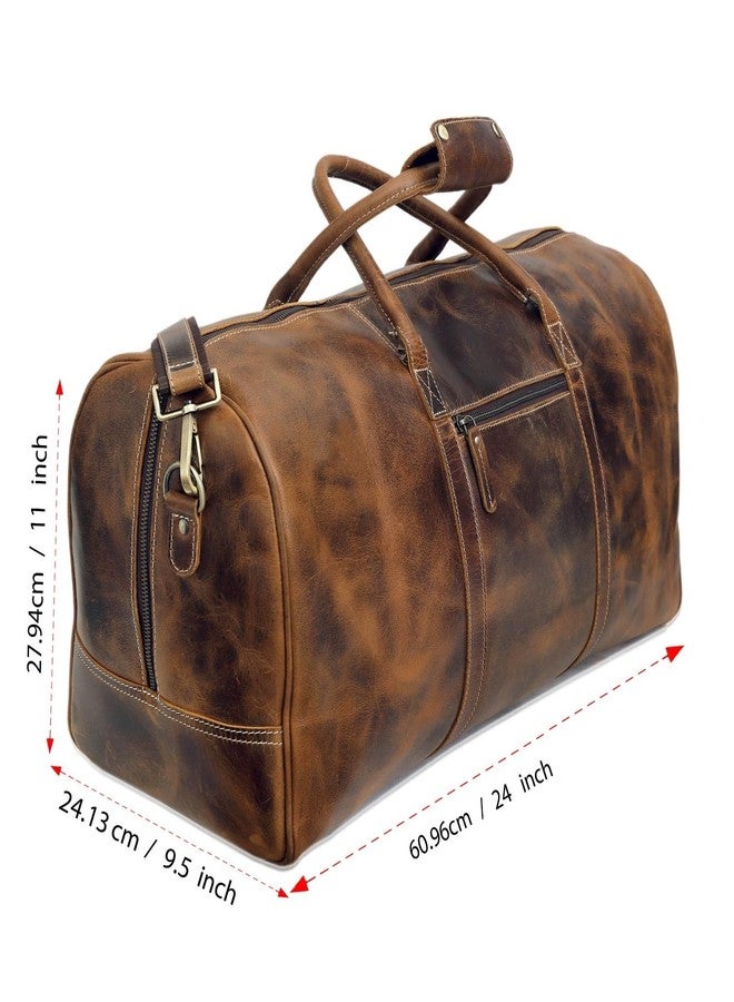 كويرو حقائب سفر جلدية للرجال والنساء، مصنوعة من الجلد الطبيعي بالكامل، مناسبة لرحلات نهاية الأسبوع، حقائب رياضية. - Image 4