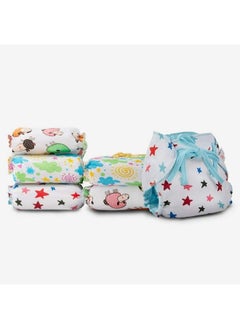 Superbottoms Dry Feel Langot Pack Of 6Organic Cotton Padded Langot ; Nappy With Gentle Elastics & A Superdryfeel Layer On Top (Size 2 (Fits 5 10 Kg) Printed)For Unisex Baby  - Image 2
