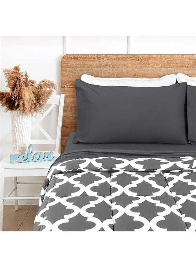 HOOKOR Bedding King Size Sheet Set - Knit Sheet 4 Piece Set - Cotton Knit Sheets - Soft T-Shirt Stretch Sheet (King, Dark Gray)  - Image 2
