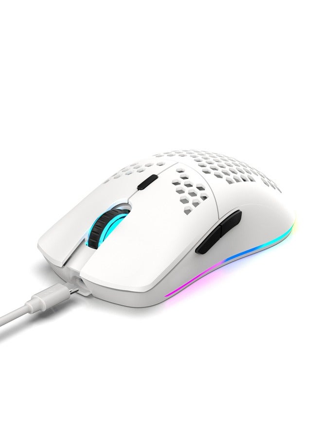 RGB 2.4G ماوس لاسلكية لعبة ، مع أربعة قابل للتعديل إدارة شؤون الإعلام الأبيض - Image 3