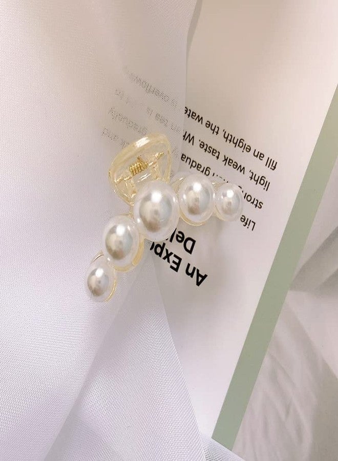 ANNACREATIONS ANNA CREATIONS 2 Pcs Korean Fashionable Fancy Stylish Large Pearl Hair Claw Clips Long Hair Jaw Clips Clutches Barrettes Hair Accessories for Women and Girls - Image 2