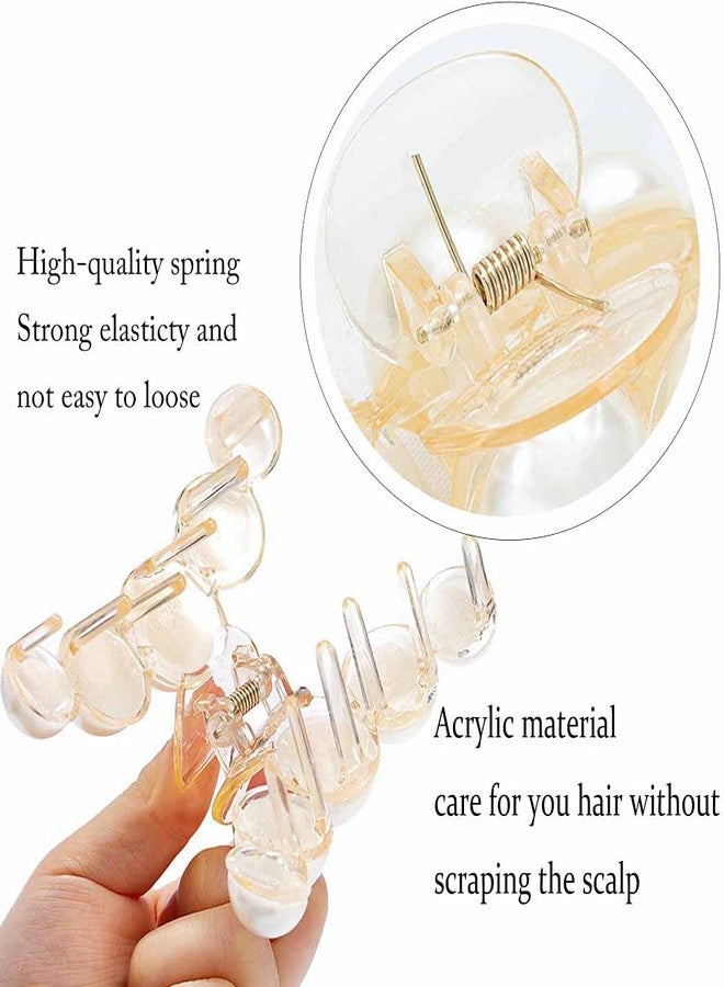 ANNACREATIONS ANNA CREATIONS 2 Pcs Korean Fashionable Fancy Stylish Large Pearl Hair Claw Clips Long Hair Jaw Clips Clutches Barrettes Hair Accessories for Women and Girls - Image 3