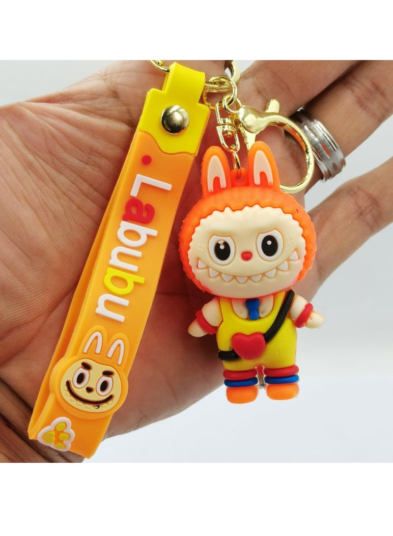 Labubu Keychain 3D Cartoon Pendant with Silicone Strap | Soft PVC Material, Durable & Lightweight | Pendant Size 7cm & Strap Size 13cm | Secure Metal Key Ring with Lobster Clasp | Portable, Wear-Resistant, Non-Fading | Cute Accessory for Keys & Bags - Image 2