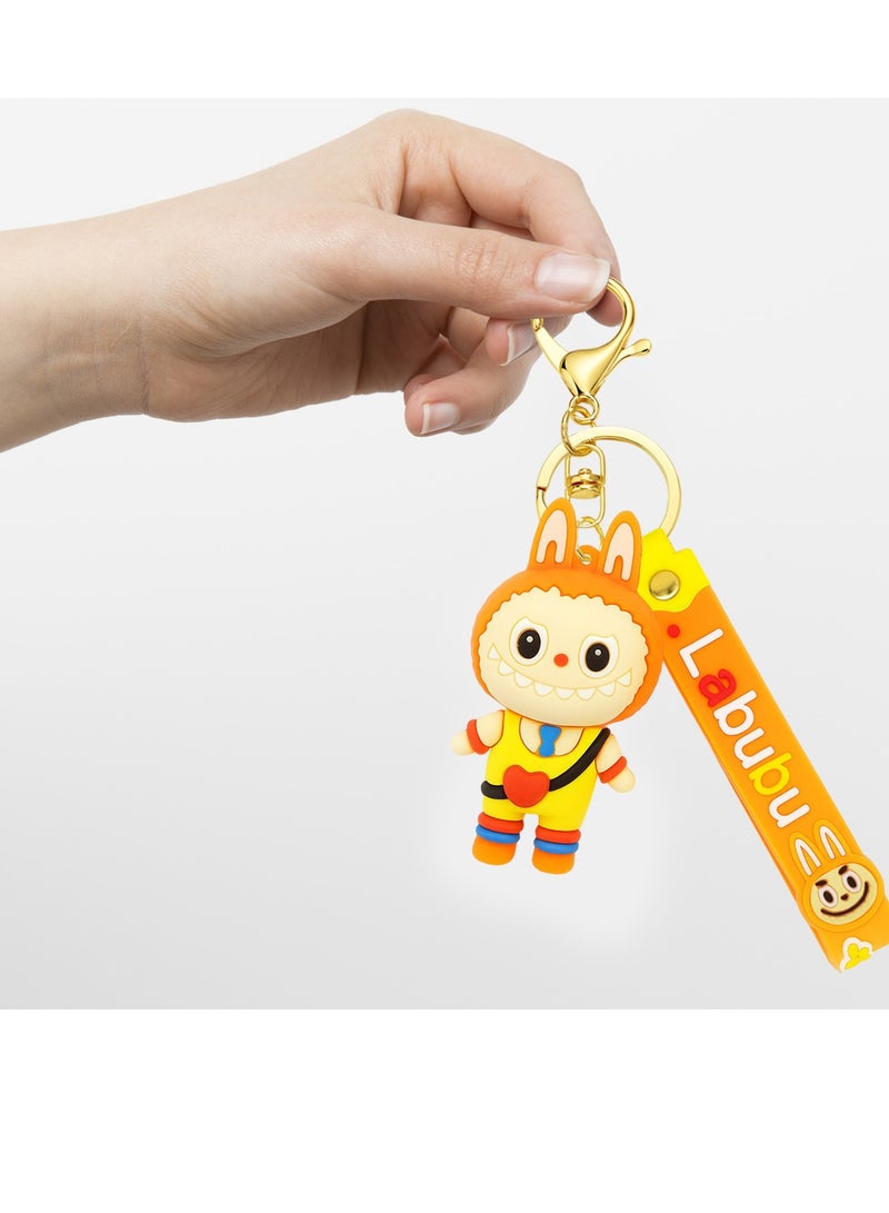 Labubu Keychain 3D Cartoon Pendant with Silicone Strap | Soft PVC Material, Durable & Lightweight | Pendant Size 7cm & Strap Size 13cm | Secure Metal Key Ring with Lobster Clasp | Portable, Wear-Resistant, Non-Fading | Cute Accessory for Keys & Bags - Image 5