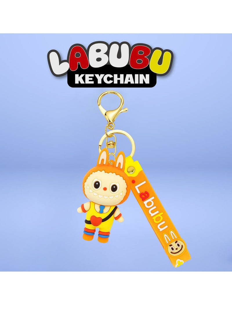 Labubu Keychain 3D Cartoon Pendant with Silicone Strap | Soft PVC Material, Durable & Lightweight | Pendant Size 7cm & Strap Size 13cm | Secure Metal Key Ring with Lobster Clasp | Portable, Wear-Resistant, Non-Fading | Cute Accessory for Keys & Bags - Image 4